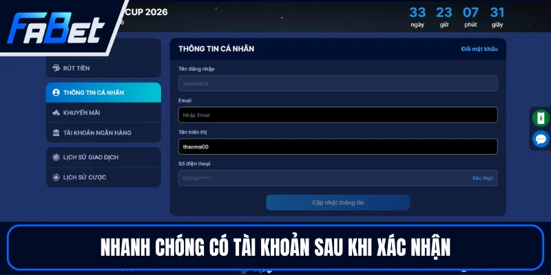 Đăng Ký FABET - Mở Tài Khoản Nhanh Chỉ Trong Vài Phút
